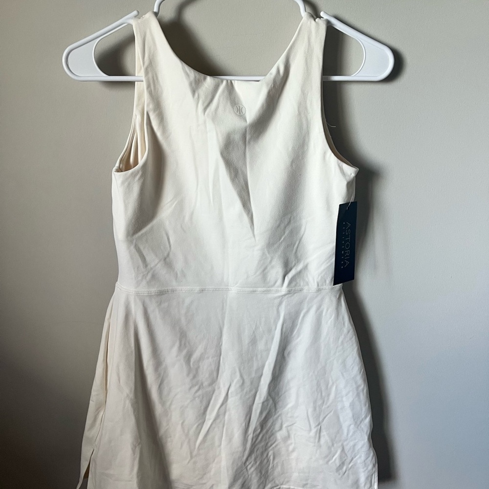 NWT ASTORIA White Mini Dress with Black Accents - Picture 2 of 3